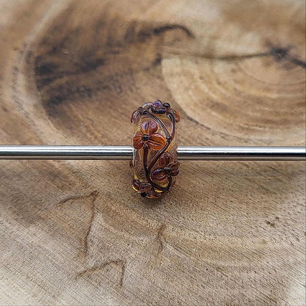Elfbeads Sunset Flowertwig Glass Bead Charm